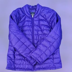 Purple puffer jacket